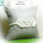 Boho farmhouse macrame throw pillow