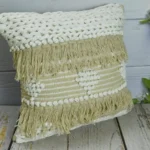 Boho farmhouse macrame throw pillow