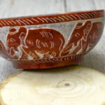 Carved soapstone incense burner bowl