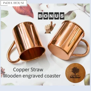 Copper hammered barrel shape mugs