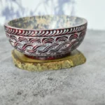 Floral carved soapstone serving bowl