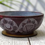 Incense burner floral soapstone bowl