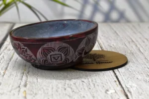 India House floral soapstone bowl