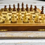 India wooden chess board storage