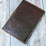 Large leather sketchbook with bookmark