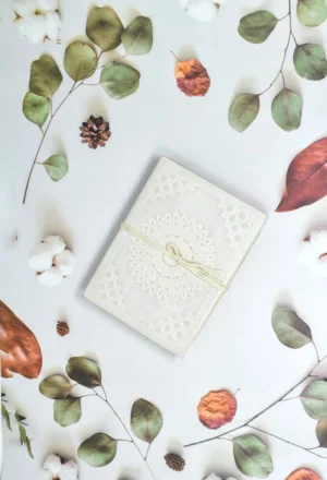 Large leather sketchbook with bookmark