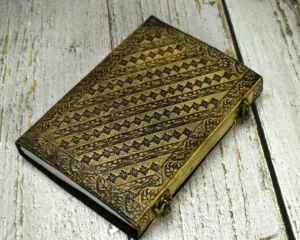 Large leather sketchbook with bookmark