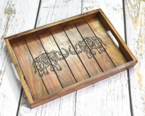 Round Mango Wood Serving Tray