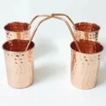 Traditional copper mugs set gift