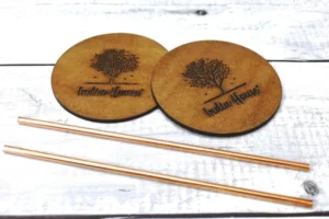 Traditional copper mugs set gift