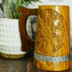 Wooden Beer Mugs with Tray