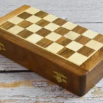 Wooden chess board folding game