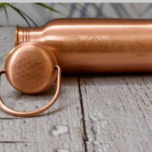 India House Handcrafted 100% Pure Copper Water Bottle – 7 Chakra with Macramé Bag, 1000ml – Ayurvedic Gift Bottle - Image 2