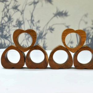 India House Handcrafted Wooden Carved Napkin Ring Everyday Use Decorative 1.5" Napkin Holders Set of 6 Perfect for Table Decor, Dinner Party, Dining Parties, Tabletop, Table Decoration - Image 4