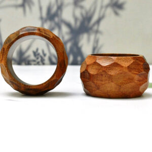 India House Handcrafted Wooden Carved Napkin Ring Everyday Use Decorative 1.5" Napkin Holders Set of 6 Perfect for Table Decor, Dinner Party, Dining Parties, Tabletop, Table Decoration - Image 3