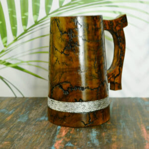Indian Viking Style Wooden Beer Tree Of Life Mug - 20 OZ Natural Hardwood Drinking Cup - Wedding & Birthday Gifts for Him - Image 4