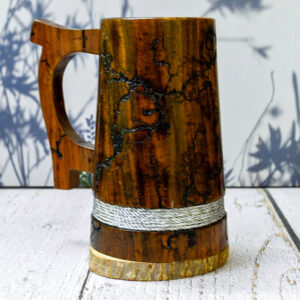 Indian Viking Style Wooden Beer Tree Of Life Mug - 20 OZ Natural Hardwood Drinking Cup - Wedding & Birthday Gifts for Him - Image 3