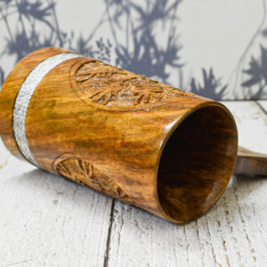 Indian Viking Style Wooden Beer Tree Of Life Mug - 20 OZ Natural Hardwood Drinking Cup - Wedding & Birthday Gifts for Him - Image 2