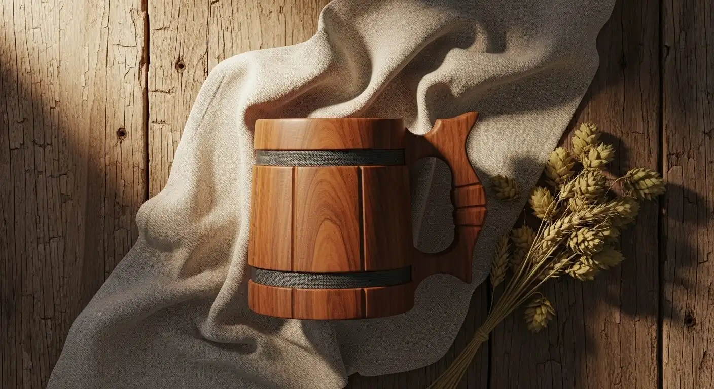 Wooden beer mugs