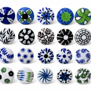 Multicolor floral ceramic knobs for cabinets - product image 1