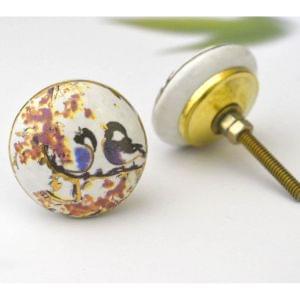 Ceramic Knobs for Cabinets - Printed Ceramic Knobs - Set of 10 Bird Print Ceramic Knobs for Kitchen Cabinet Drawer | Decorative Cupboard Door & Wardrobe Drawer Pulls Furniture Hardware Handle Visit the ARTISNO Store